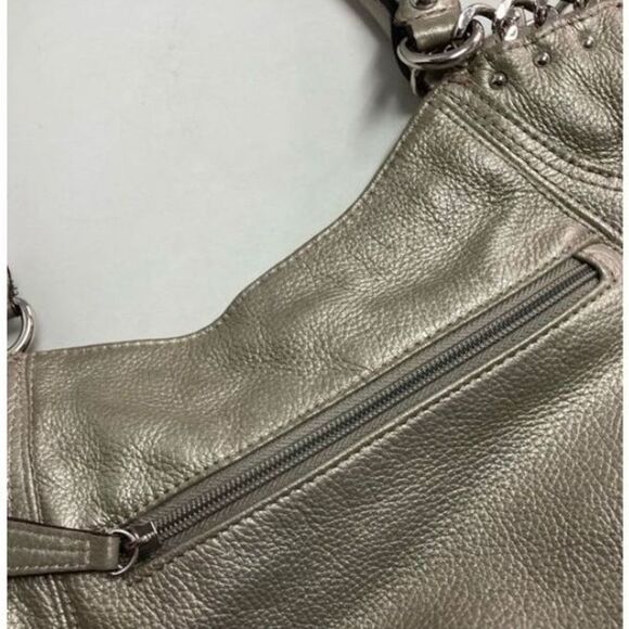 TIGNANELLO Women’s Double Strap Metallic Pebble Leather Handbag 8.5X4.5X…‎ - Picture 3 of 12